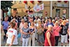 Pielgrzymi z caego wiata na dzieroniowskim rynku -  23.07.2016.